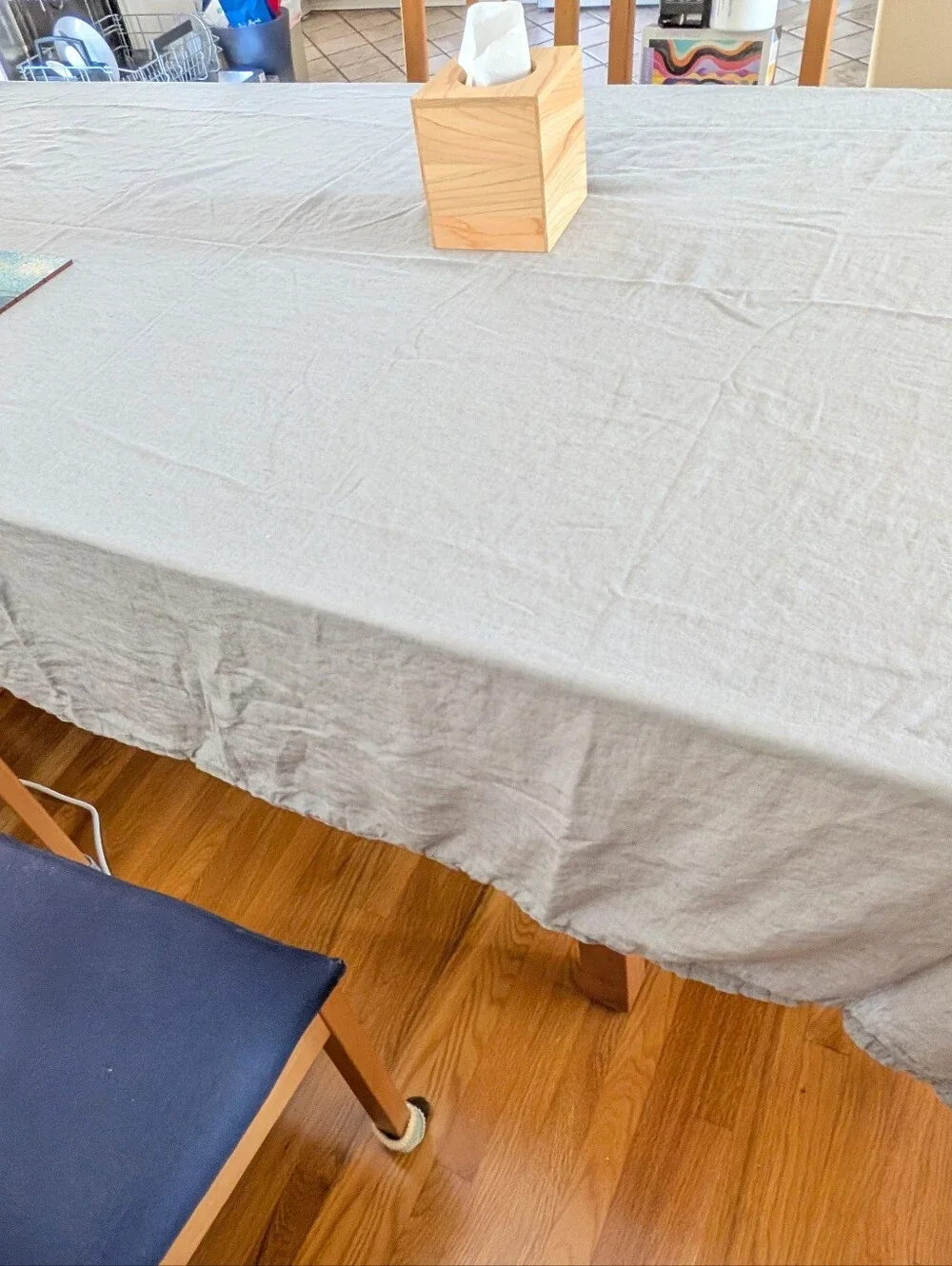 Parachute Washed Linen Tabletop Collection Tablecloth Dusty Blue